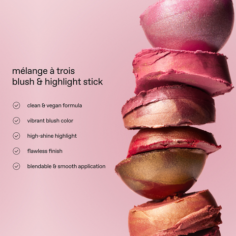 all 6 new mélange à trois blush & highlight sticks – rem beauty