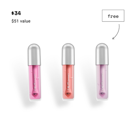 r.e.m. beauty essential drip lip oil best selling trio (tiktok exclusive)